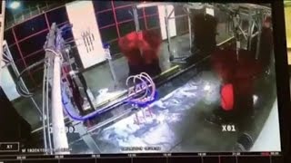 Car wash manager gets caught in giant brush [upl. by Erehpotsirhc]