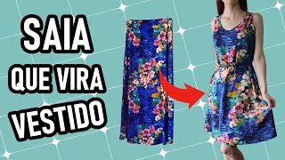 Transforme saia longa em vestido  COSTURA [upl. by Rees]