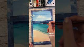 Watercolor Seascape painting watercolor seascape [upl. by Aynor891]