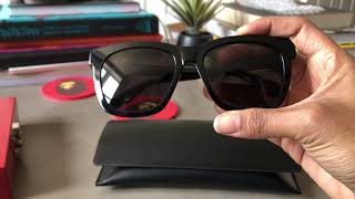 Saint Laurent Monogram SL M24K Sunglasses in Black Unboxing [upl. by Genevra194]