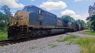 CSXT 7261 leads CSX R648 at Congaree SC on the CSX Eastover Subdivision [upl. by Nov]