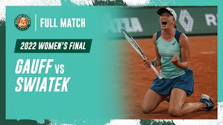 Swiatek vs Gauff 2022 Womens final Full Match  RolandGarros [upl. by Ennywg583]