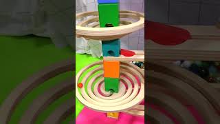 marble run Quadrilla 5 spiral rotation wooden plate marblerun [upl. by Pratte]