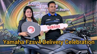 ইয়ামাহা Fzsv4 Delivery Celebration  MS Sawda Enterprise [upl. by Natsyrk]