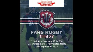 FAHS Feilding High School 3rd XV vs Freyberg High School 1st XV  Premier 4 Final  18 Sep 2021 [upl. by Nednal]