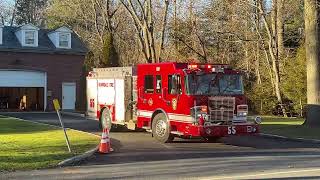 Scarsdale NY FD Car 2432 and Engine 55 responding to a residential AFA 242024 [upl. by Greenwood479]