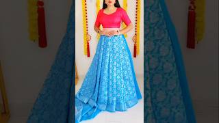 lehnga style saree draping tutorial for wedding party sareedraping sareelove saree ytshorts [upl. by Sturges]