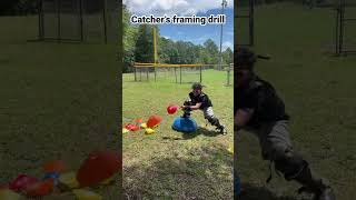 Catcher’s drill to work on framing mobility footwork and hand eye coordination [upl. by Uokes624]