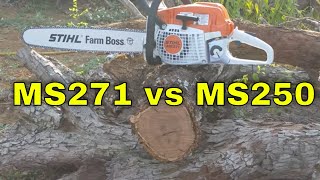 New Stihl MS271 vs used MS250 test cuts farmboss ms 271 vs ms 250 [upl. by Ben]