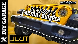 Jeep JLJT Factory FRONT Bumper Removal  Guide [upl. by Joellyn]