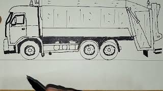 How to draw a Garbage Truck [upl. by Aroon]