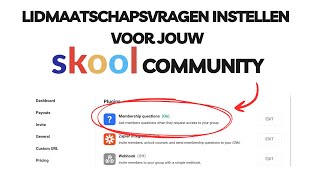 Het instellen van lidmaatschapsvragen in Skool [upl. by Monjan]