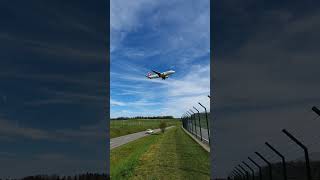 Road from Oberglatt to Buelach cars and airplane landing at Zurich airport ZRH [upl. by Enaitsirhc542]