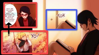 boruto x sarada  Boruto Surprises Sarada with Halloween Cookies Comic English Dub [upl. by Mchale]