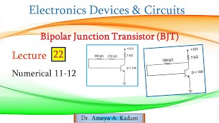 Lect 21 Collector to Base bias circuit with emitter resistance Analysis [upl. by Lanctot]