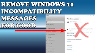 Remove Windows 11 Incompatibility Error Message Windows11 incompatible message [upl. by Siul]