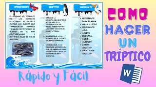 COMO HACER UN TRÍPTICO DE MANERA FACIL RAPIDA Y SENCILLA💖 [upl. by Anayhd487]