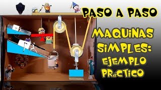 paso a paso maquinas simples ejemplo práctico de plano inclinado polea y palanca [upl. by Mercuri]