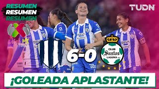 Resumen y goles  Monterrey 60 Santos  Liga Mx FemenilCL2024 J9  TUDN [upl. by Bik996]