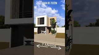 Planos casa moderna 7x32m [upl. by Ahsemit]