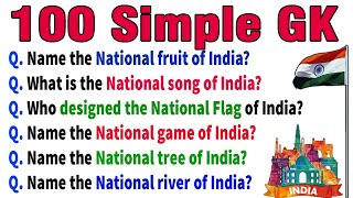 100 Simple and Easy GK General Knowledge Questions and Answers in English  GK Quiz  India GK Quiz [upl. by Torrlow484]