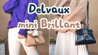 DELVAUX  Brillant mini  奶茶色荔枝纹  黑色box皮  包包分享 [upl. by Netsuj]