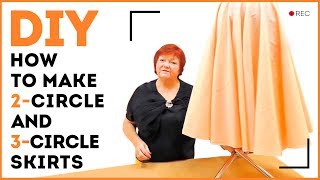 DIY How to make a 2circle and 3circle skirts Making a flamenco skirt Sewing tutorial [upl. by Acinaj]