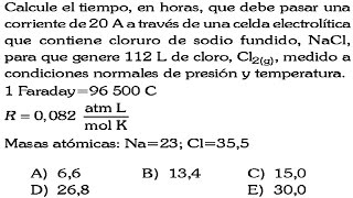 ELECTROQUIMICA  ELECTROLISIS PROBLEMA RESUELTO admisión universidadingenieríaQuímica [upl. by Adianes471]