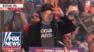 Elon Musk joins Trump onstage at Butler rally If youre seeing this I have 1 ask of you [upl. by Enileqcaj474]