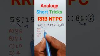 RRB NTPC Previous Year Question Paper 2021 Analogy Reasoning Tricks shorts ytshorts rrbntpc [upl. by Maximo]