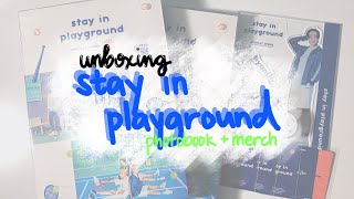 a playful unboxing of stray kids ❝ STAY IN PLAYGROUND photobook  merch ❞ [upl. by Alehcim]