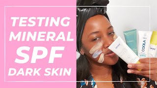 Trying mineral sunscreen for darker skin IS IT ASHY  Supergoop Biossance Sunscreen amp More [upl. by Hluchy]