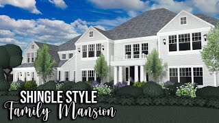 ROBLOX  Bloxburg Shingle Style Family Mansion Speedbuild  EXTERIOR ONLY  Ellvoi [upl. by Adnauq550]