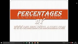 Percentages  Online Live Classes  Online Test Series [upl. by Natty]