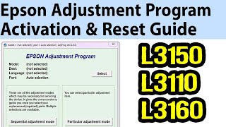 Epson Adjustment Program Activation and Reset Tutorial for Epson Printers [upl. by Farhi763]