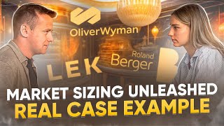 Market sizing framework walkthrough  Case interview example from LEK and Oliver Wyman [upl. by Noired682]