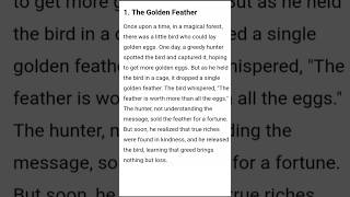 The Golden feather readstories englishconversationpractise listenstory [upl. by Nerac]