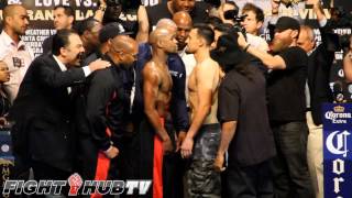 Floyd Mayweather vs Robert Guerrero full Weigh in HD [upl. by Ardme]