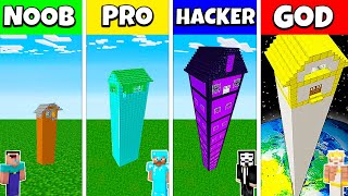 Minecraft Battle NOOB vs PRO vs HACKER vs GOD HOTEL SKYSCRAPER HOUSE BUILD CHALLENGE  Animation [upl. by Ahen530]