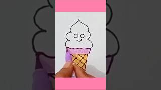 Cute cone ice cream drawing for kids and toddlers ytshorts shorts drawing4kids [upl. by Anyrb]