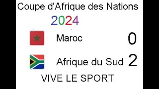 COUPE DAFRIQUE DES NATIONS 2024 MAROC 0 AFRIQUE DU SUD 2 VIVE LE SPORT [upl. by Sremmus627]