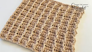 Left Hand Waffle Stitch Crochet Pattern Dishcloth  EASY  The Crochet Crowd [upl. by Anizor]