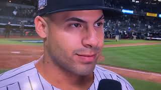 Gleyber Torres PostGame Interview Yankees win Game 4 World Series [upl. by Alleunamme661]