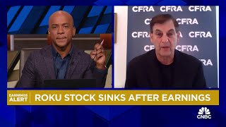 CFRAs Ken Leon talks Roku shares plummeting following earnings miss [upl. by Aicylla]