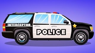 Police SUV Car Garage amp More Animated Cartoon Videos for kids [upl. by Ahtekahs]