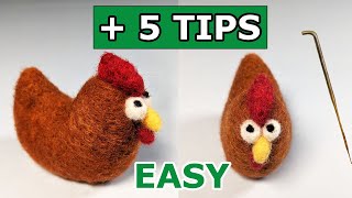 Needle Felting a Chicken Tutorial [upl. by Aehsat905]