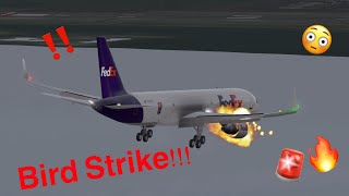 FedEx Boeing 757200 Bird Strike Emergency Landing  RFS  Real Flight Simulator [upl. by Graehl]