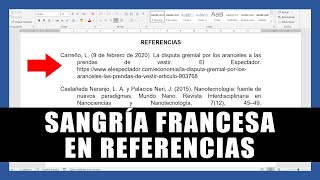 Cómo Colocar Sangría Francesa a Referencias Bibliográficas en Word [upl. by Clardy213]