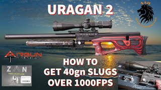 Uragan 2 in 55mm Adjusting the Regulator to shoot 40 gn slugs over 1000fps [upl. by Kreiner]