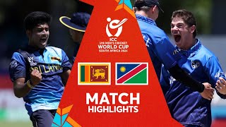 Sri Lanka v Namibia  Match Highlights  U19 CWC 2024 [upl. by Eba978]